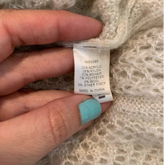 Express cream short sleeves round neck knit tunic sweater size M - Picture 4 of 6